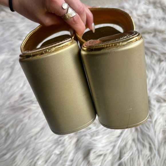 Shein Gold Platform Heels Size 6 - Picture 7 of 9